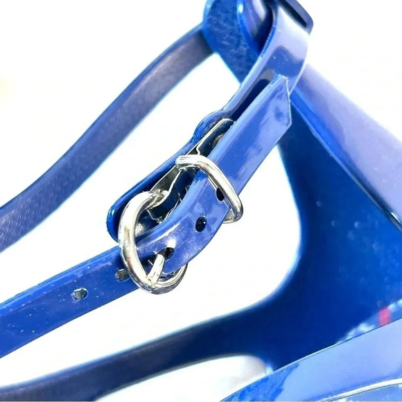 Mel Melissa x Forever 21 Dreamed Size 6 Jelly Sandals Buckle Crisscross Blue - Picture 7 of 10